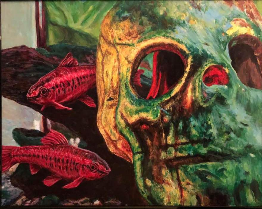 Skull Fish - 11"x14" acrylic on canvas 2018